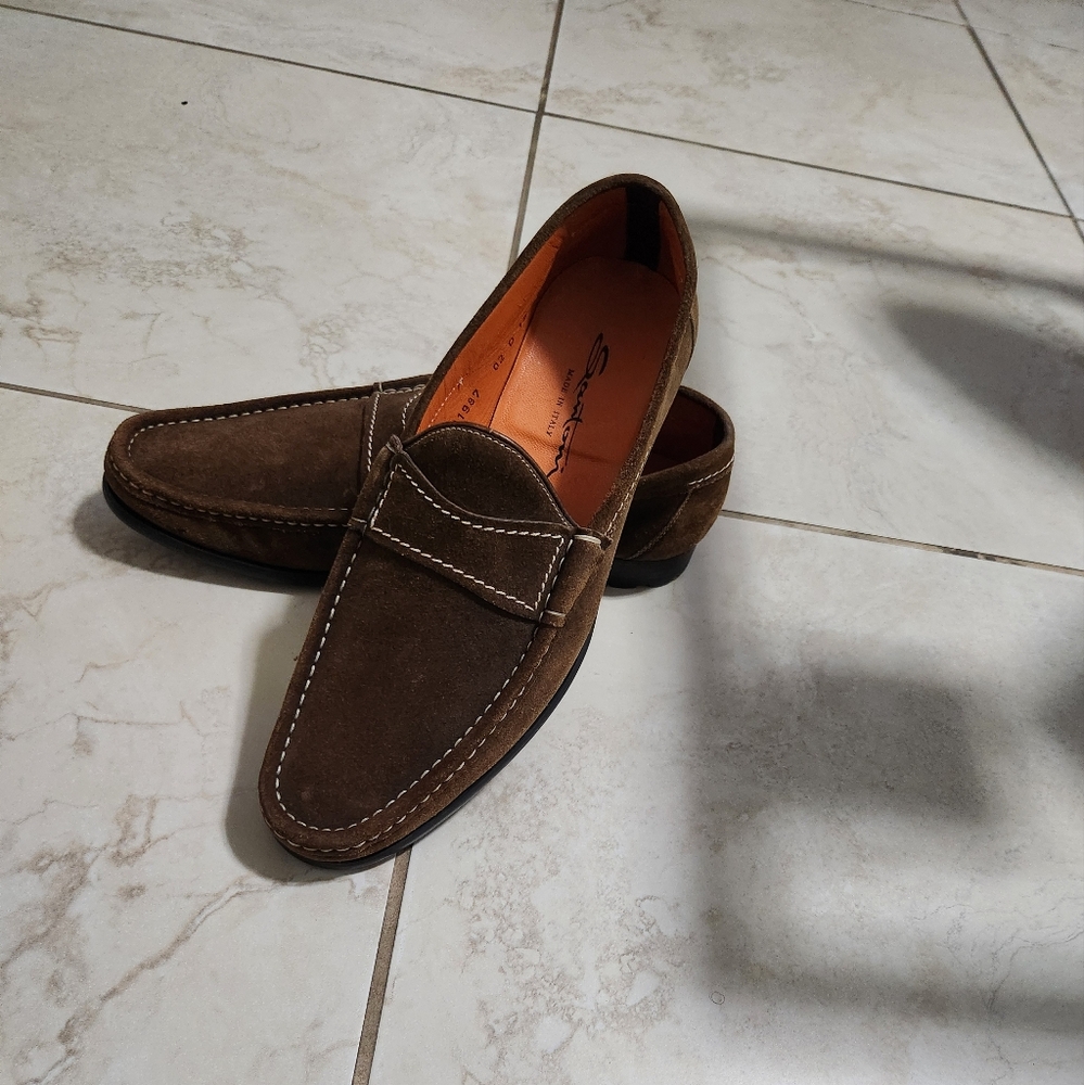Santori Brown Suede Loafers